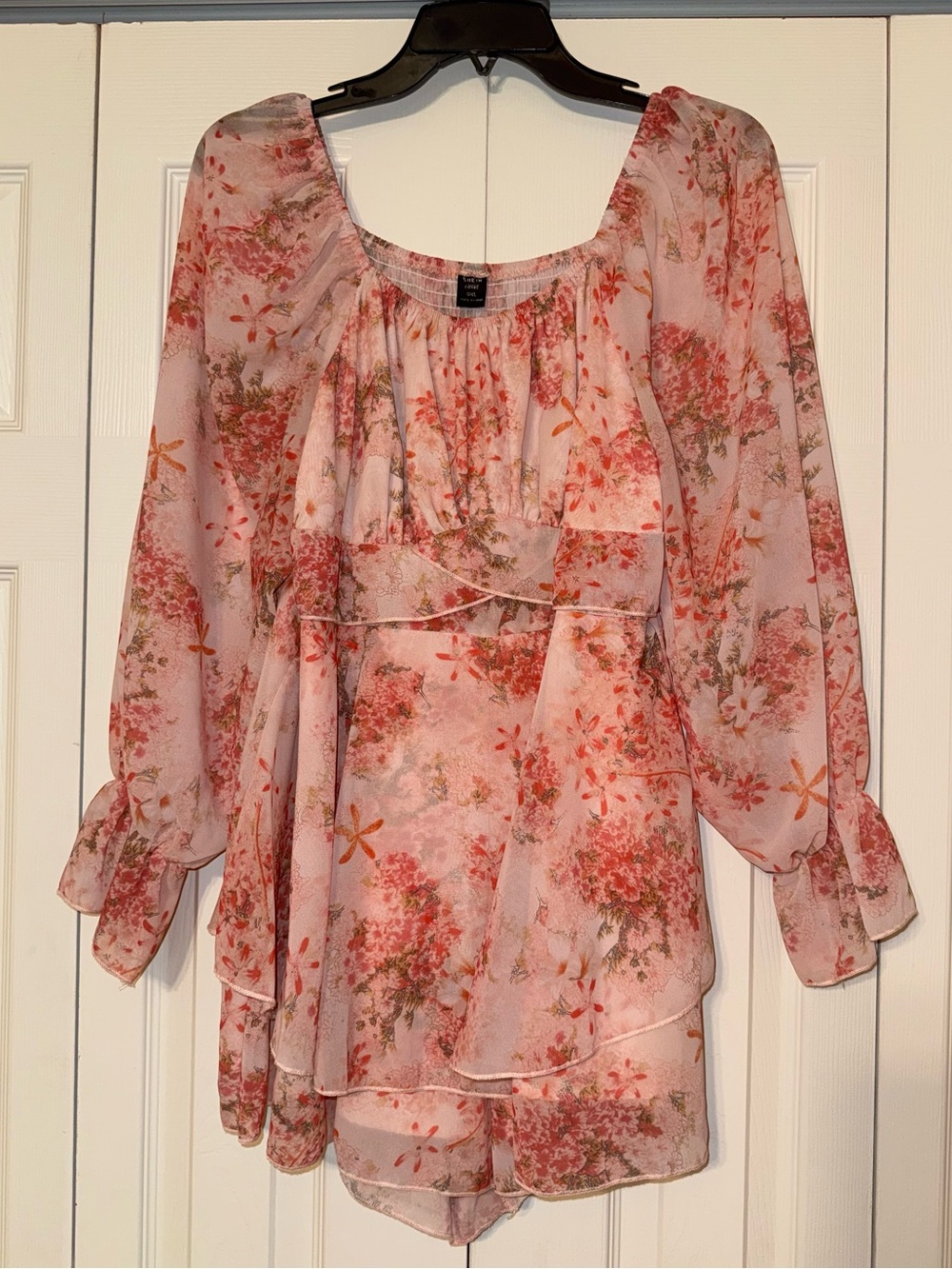 SHEIN Curve Pink Floral Romper